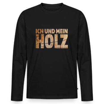 Tischler, Schreiner und Holz Handwerk Shirt - Männer Premium Bio Langarmshirt - Schwarz - Vorne - Nico (187cm)