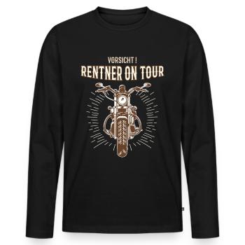 Rentner auf Tour Motorrad Geschenk - Männer Premium Bio Langarmshirt - Schwarz - Vorne - Nico (187cm)
