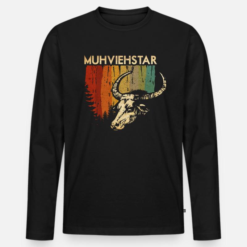 Muhviehstar - Männer Premium Bio Langarmshirt - Schwarz
