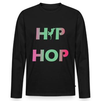 Hip hop - T-shirt manches longues Premium bio Homme - noir - Devant - Nico (187cm)