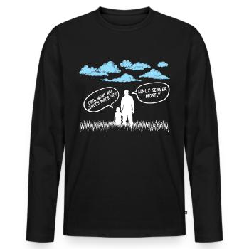 Cloud Linux Server Coder - Männer Premium Bio Langarmshirt - Schwarz - Vorne - Nico (187cm)
