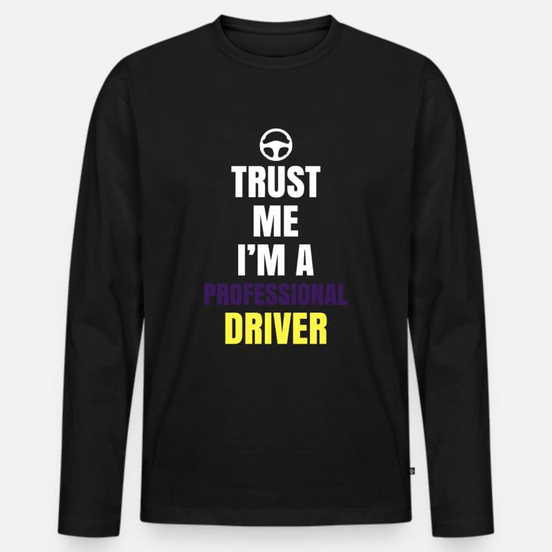Berufskraftfahrer - Männer Premium Bio Langarmshirt - Schwarz