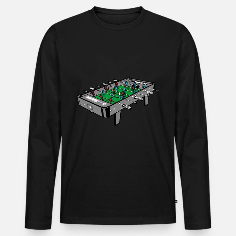 Kickertisch Tischkicker Illustration - Männer Premium Bio Langarmshirt - Schwarz