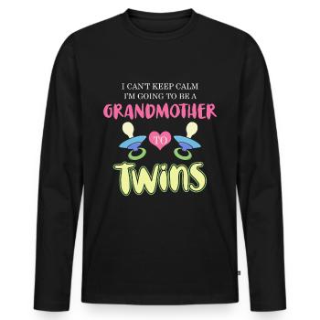 Baby Zwillinge werdende Mutter Geschenk Oma - Männer Premium Bio Langarmshirt - Schwarz - Vorne - Nico (187cm)