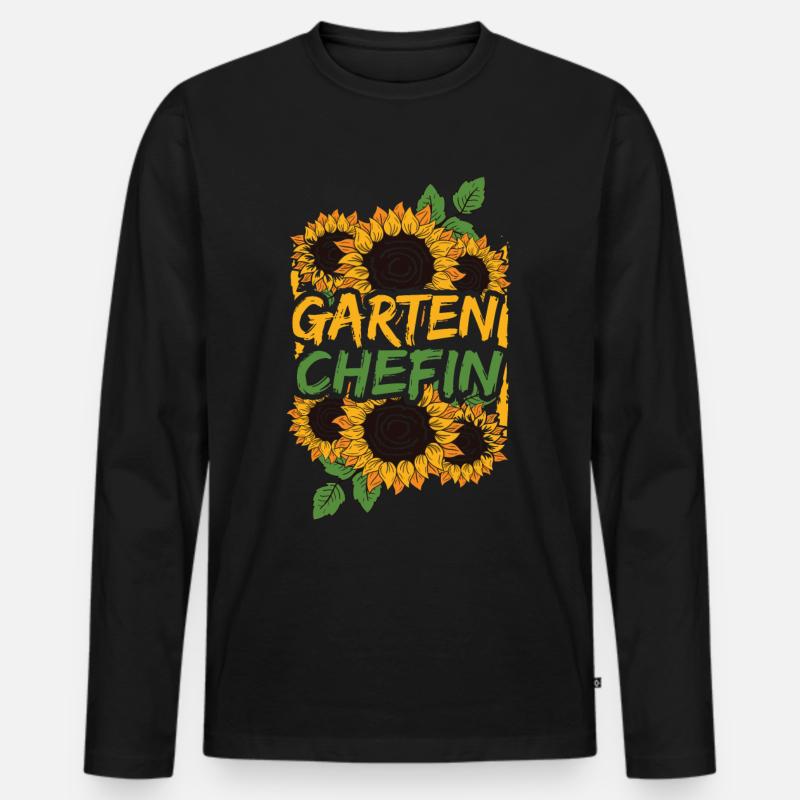 Garten Chefin - Männer Premium Bio Langarmshirt - Schwarz