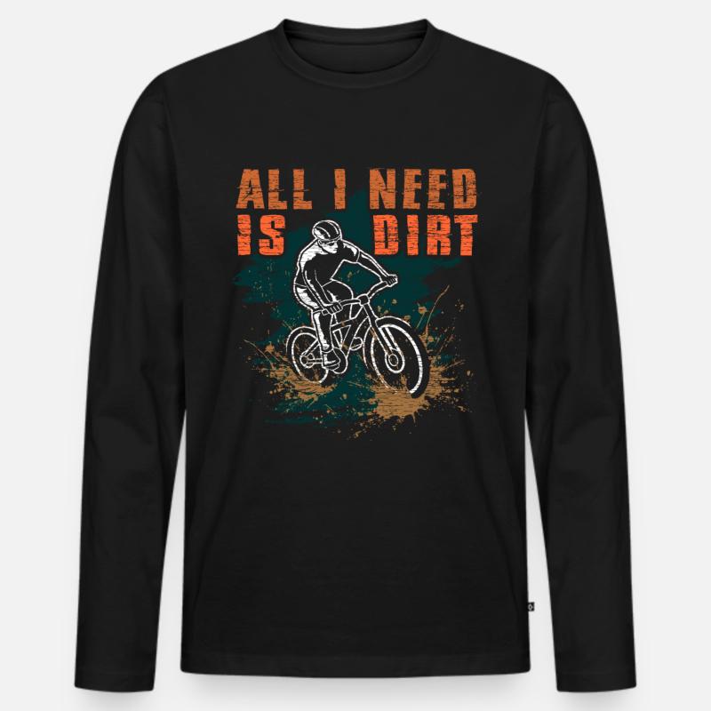 Mountainbiker - Männer Premium Bio Langarmshirt - Schwarz