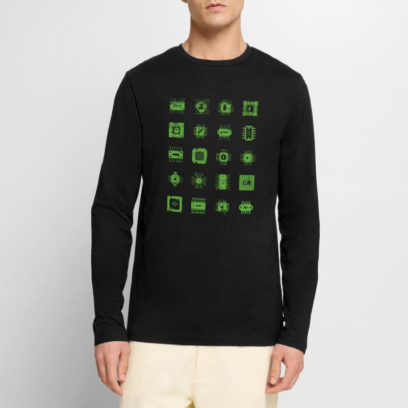 Microchips Microchip CPU Computer Scientist Hardware Men's Premium Organic Long Sleeve Shirt