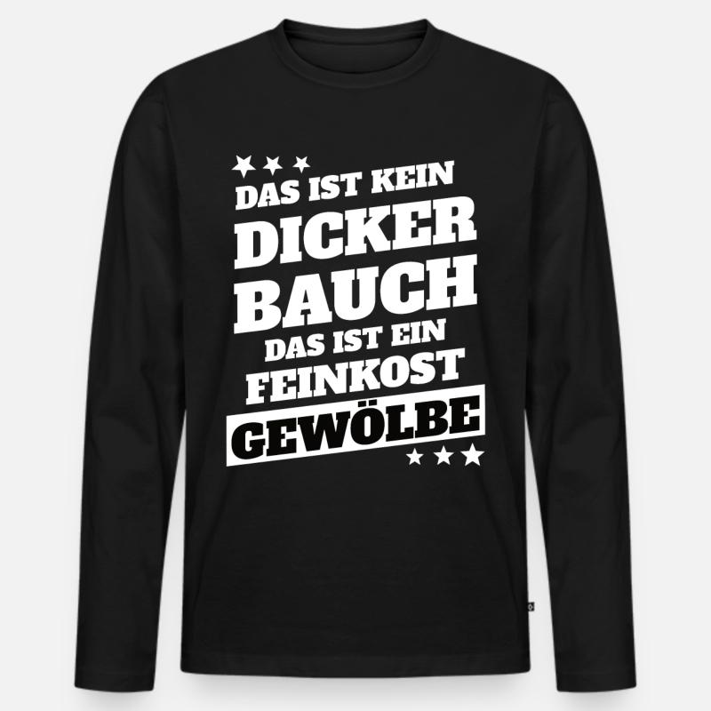Kein Dicker Bauch - Männer Premium Bio Langarmshirt - Schwarz