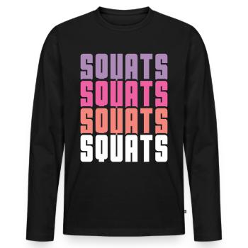 Squats - T-shirt manches longues Premium bio Homme - noir - Devant - Nico (187cm)