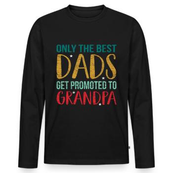 Promu à grand-père Promu à grand-père - T-shirt manches longues Premium bio Homme - noir - Devant - Nico (187cm)