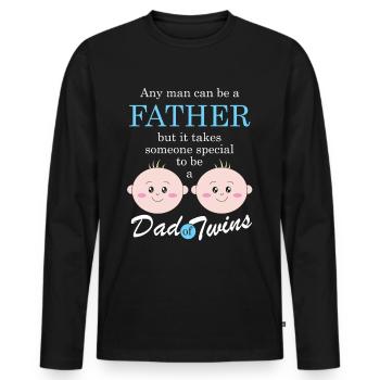 Zwillinge Baby Twins Geschenk - Männer Premium Bio Langarmshirt - Schwarz - Vorne - Nico (187cm)