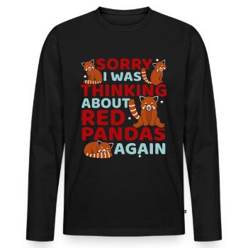 Amant de Panda rouge - T-shirt manches longues Premium bio Homme - noir - Devant - Nico (187cm)