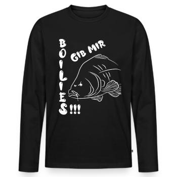 Carp angler boilies carp - Men's Premium Organic Long Sleeve Shirt - black - Front - Nico (187cm)