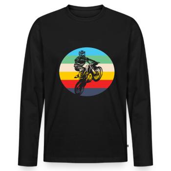 Motocross motocross motorcycle motocross clothing - Men's Premium Organic Long Sleeve Shirt - black - Front - Nico (187cm)