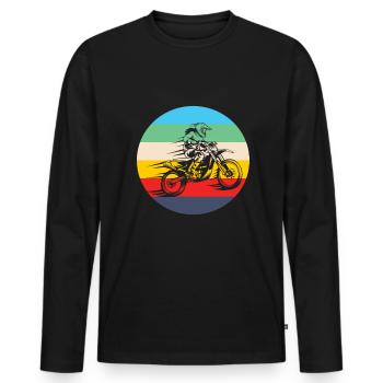 Motocross Motocross Ladies Motocross Girls - Men's Premium Organic Long Sleeve Shirt - black - Front - Nico (187cm)