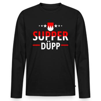 Supper Düpp Franken Fränkische Proverbes Franggn - T-shirt manches longues Premium bio Homme - noir - Devant - Nico (187cm)
