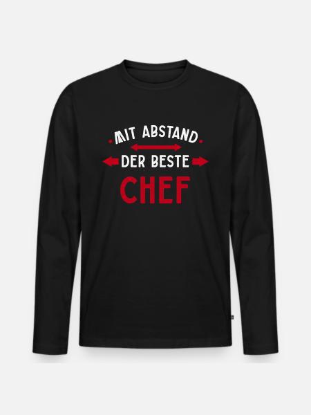 Beste Chef mit Abstand - Männer Premium Bio Langarmshirt - Schwarz