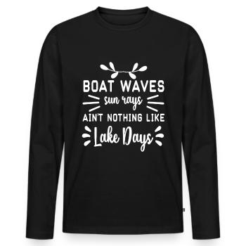 Boot - Männer Premium Bio Langarmshirt - Schwarz - Vorne - Nico (187cm)