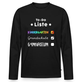 École secondaire de gymnase, cadeau de 5e année - T-shirt manches longues Premium bio Homme - noir - Devant - Nico (187cm)