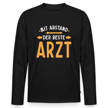 Mit Abstand Der Beste Arzt - Männer Premium Bio Langarmshirt - Schwarz - Vorne - Nico (187cm)
