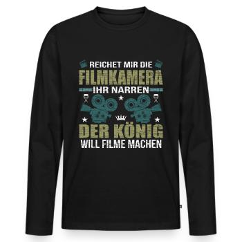 Filmdrehen Film Crew Filmemacher - Männer Premium Bio Langarmshirt - Schwarz - Vorne - Nico (187cm)