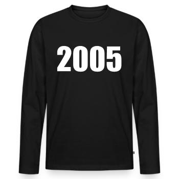 2005 - Men's Premium Organic Long Sleeve Shirt - black - Front - Nico (187cm)