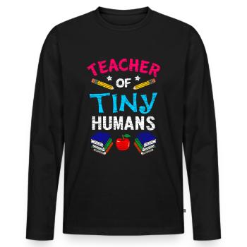 Professeur d'école primaire Professeur d'école primaire - T-shirt manches longues Premium bio Homme - noir - Devant - Nico (187cm)
