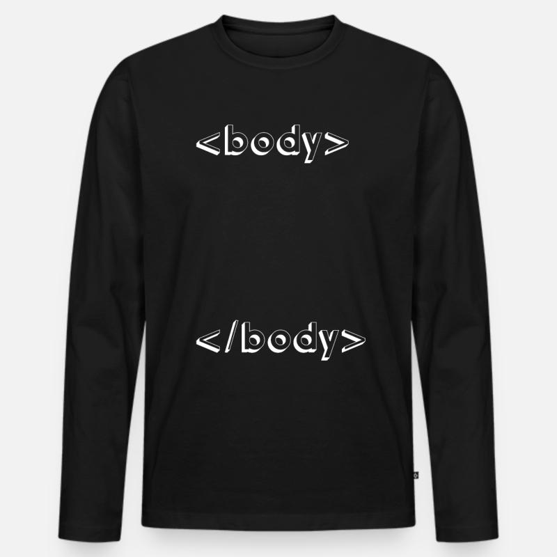 programmation html css geek - T-shirt manches longues Premium bio Homme - noir