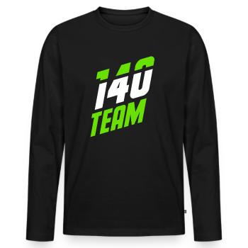 140 ÉQUIPE cent quarante - T-shirt manches longues Premium bio Homme - noir - Devant - Nico (187cm)