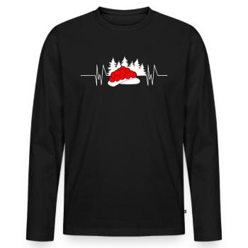 Black Forest Heartbeat Bollenhut Holiday - Men's Premium Organic Long Sleeve Shirt - black - Front - Nico (187cm)