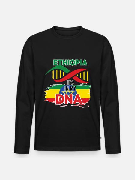 Ethiopia is in my DNA - Men's Premium Organic Long Sleeve Shirt - black