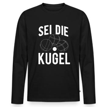 Boule Boccia Petanque - Männer Premium Bio Langarmshirt - Schwarz - Vorne - Nico (187cm)