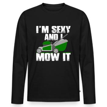 Je suis sexy et je le tond - Jardinier tondeuse à gazon jardinier - T-shirt manches longues Premium bio Homme - noir - Devant - Nico (187cm)