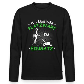 Aus Dem Weg Platzwart Im Einsatz Platzwärter Spruc - Männer Premium Bio Langarmshirt - Schwarz - Vorne - Nico (187cm)