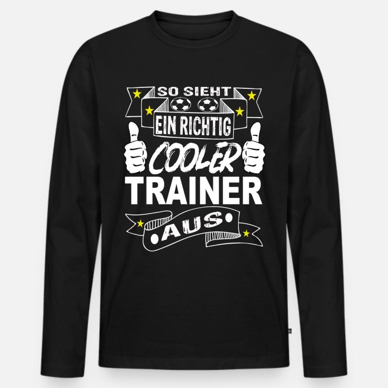 Fußball trainer - Männer Premium Bio Langarmshirt - Schwarz
