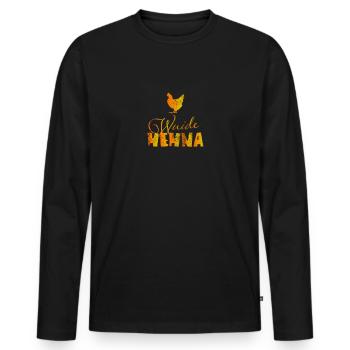 Wuide Hehna - Bayrischer Kosename - Bavarian Bayer - Männer Premium Bio Langarmshirt - Schwarz - Vorne - Nico (187cm)