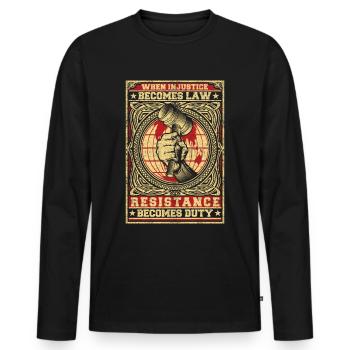 Justice Injustice Law Resistance Court - Men's Premium Organic Long Sleeve Shirt - black - Front - Nico (187cm)