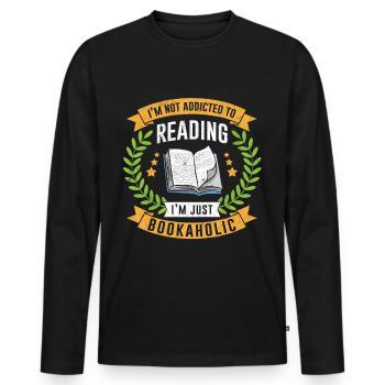 Buch - Männer Premium Bio Langarmshirt - Schwarz - Vorne - Nico (187cm)