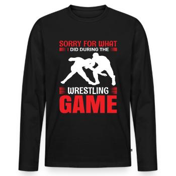 Wrestling - Men's Premium Organic Long Sleeve Shirt - black - Front - Nico (187cm)