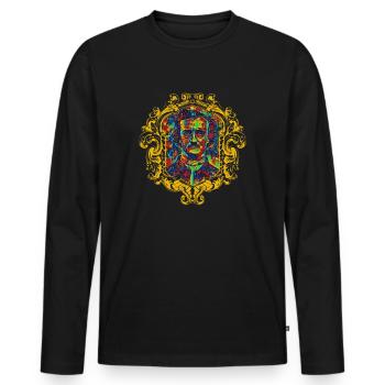 Edgar Allan Poe Vintage - Men's Premium Organic Long Sleeve Shirt - black - Front - Nico (187cm)