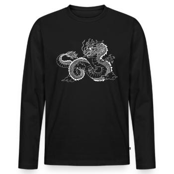 avec des dragons chinois dragon chinois asie - T-shirt manches longues Premium bio Homme - noir - Devant - Nico (187cm)
