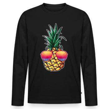 avec ananas costume de dames carnaval beach party - T-shirt manches longues Premium bio Homme - noir - Devant - Nico (187cm)