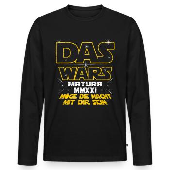 Das Wars Matura 2021 Möge Macht Mit Dir Sein Absch - Männer Premium Bio Langarmshirt - Schwarz - Vorne - Nico (187cm)