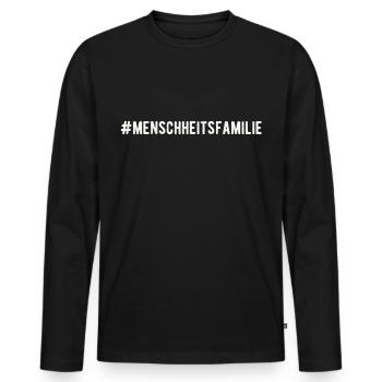 Menschheitsfamilie Friedensbewegung Peace - Männer Premium Bio Langarmshirt - Schwarz - Vorne - Nico (187cm)
