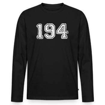 194 One Hundred Ninety Four by NumShirt - Men's Premium Organic Long Sleeve Shirt - black - Front - Nico (187cm)
