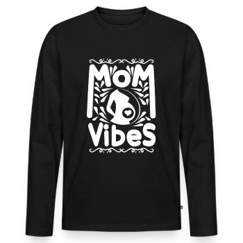 Pregnancy Pregnancy Geschnek mother - Men's Premium Organic Long Sleeve Shirt - black - Front - Nico (187cm)