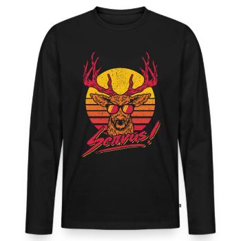 Hello! Bavaria deer vintage costume - Men's Premium Organic Long Sleeve Shirt - black - Front - Nico (187cm)