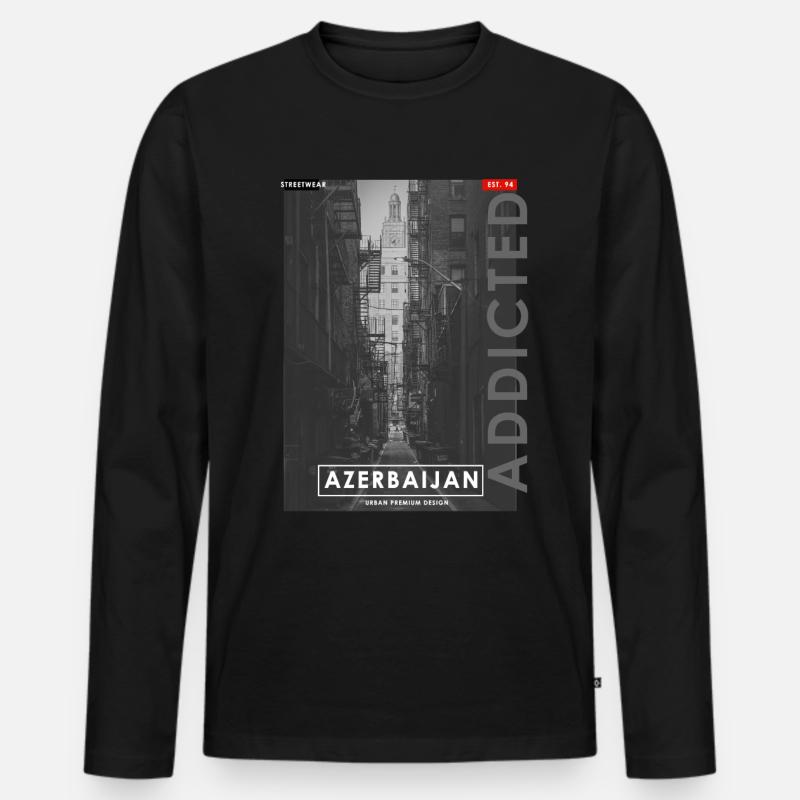 Azerbaijan - Männer Premium Bio Langarmshirt - Schwarz