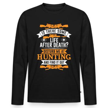 Chasse chasse - T-shirt manches longues Premium bio Homme - noir - Devant - Nico (187cm)