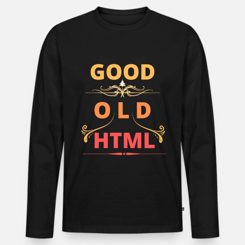 Good Old HTML Webdesign - Männer Premium Bio Langarmshirt - Schwarz